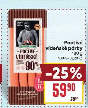 Poctivé vídeňské párky 180 g
