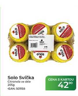 Solo Svíčka Citronela ve skle 205g  