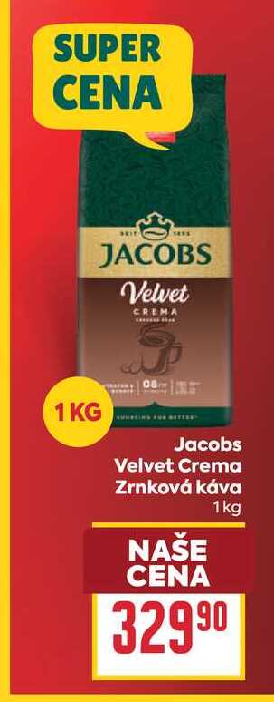 Jacobs Velvet Crema Zrnková káva 1kg