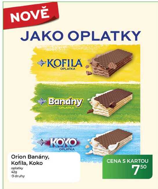 Orion Banány, Kofila, Koko oplatky 42g