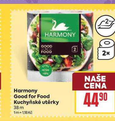 Harmony Good for Food Kuchyňské utěrky 38 m BILLA