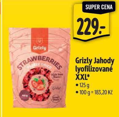 Grizly Jahody lyofilizované XXL, 125 g
