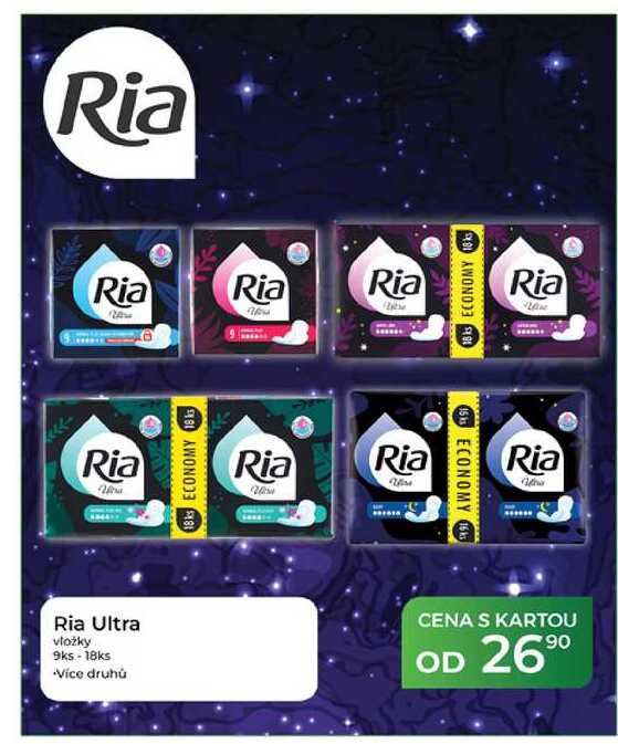 Ria Ultra vložky 9ks - 18ks 