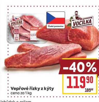 Vepřové řízky z kýty cena za 1 kg