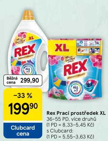 Rex Prací prostředek XL, 36-55 PD, více druhů Tesco