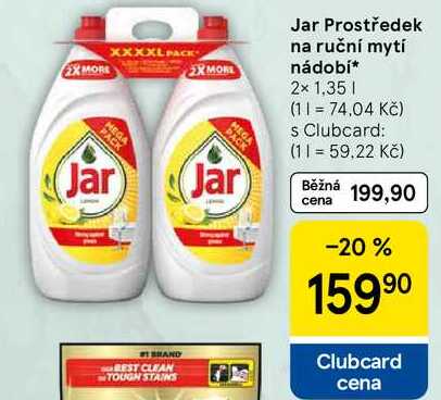 Jar Prostředek na ruční mytí nádobí, 2x 1,35 l