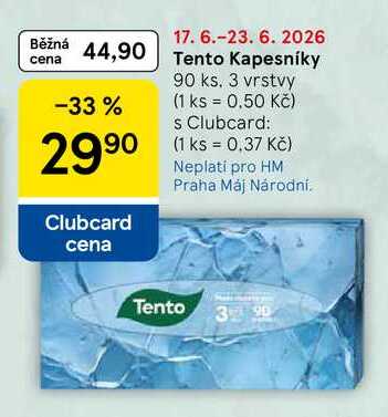 Tento Kapesníky, 90 ks. 3 vrstvy Tesco