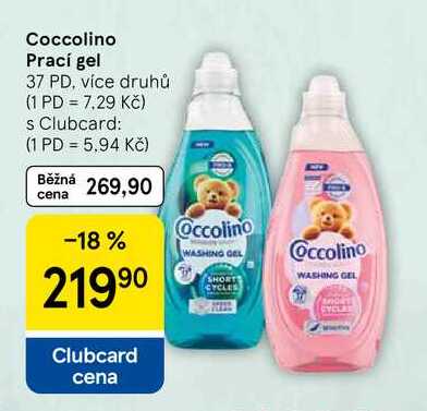 Coccolino Prací gel, 37 PD, více druhů Tesco