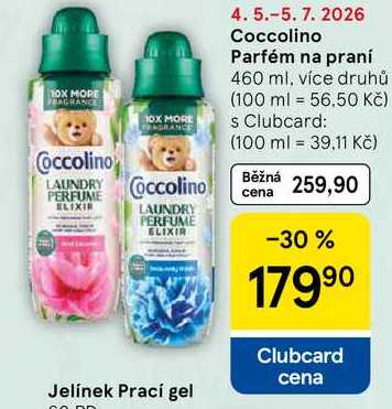 Coccolino Parfém na praní, 460 ml, více druhů Tesco