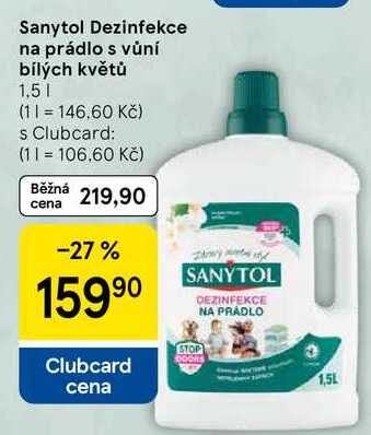 Sanytol Dezinfekce na prádlo s vůní bílých květů, 1,5 l Tesco