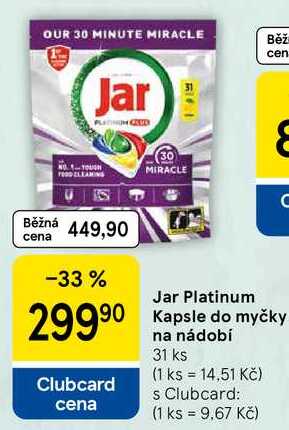 Jar Platinum Kapsle do myčky na nádobí, 31 ks Tesco