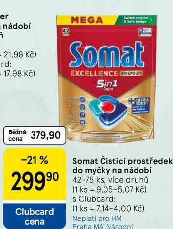 Somat Čisticí prostředek do myčky na nádobí, 42-75 ks, více druhů Tesco