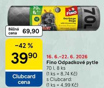 Fino Odpadkové pytle, 70 l, 8 ks