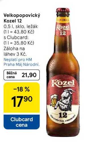 Velkopopovický Kozel 12, 0,5 l, sklo 
