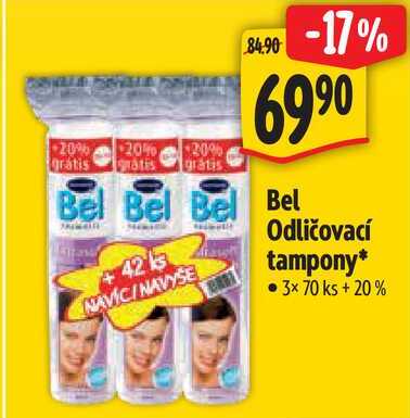 Bel Odličovací tampony, 3x 70 ks + 20 % Albert