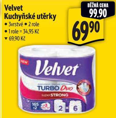 Velvet Kuchyňské utěrky, 2 role Albert