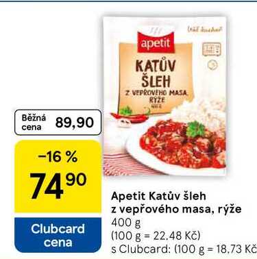 Apetit Katův šleh z vepřového masa, rýže 400 g