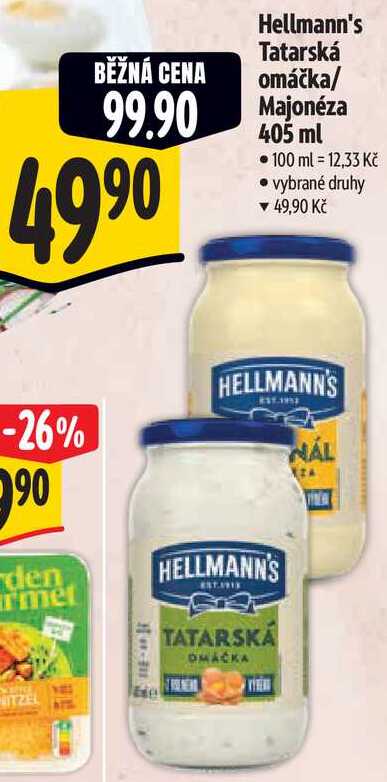 Hellmann's Tatarská omáčka/Majonéza, 405 ml