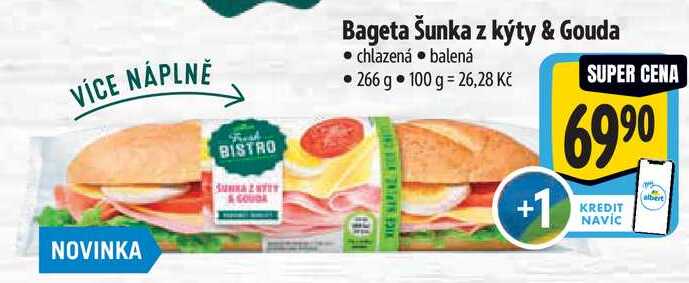 Bageta Šunka z kýty & Gouda, 266 g