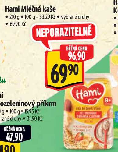 Hami Mléčná kaše, 210 g Albert