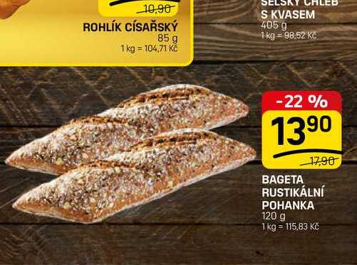 BAGETA RUSTIKÁLNÍ POHANKA 120 g
