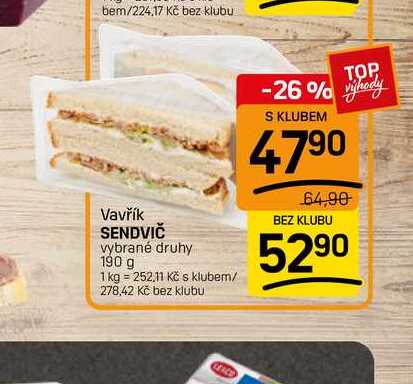 SENDVIČ vybrané druhy 190 g
